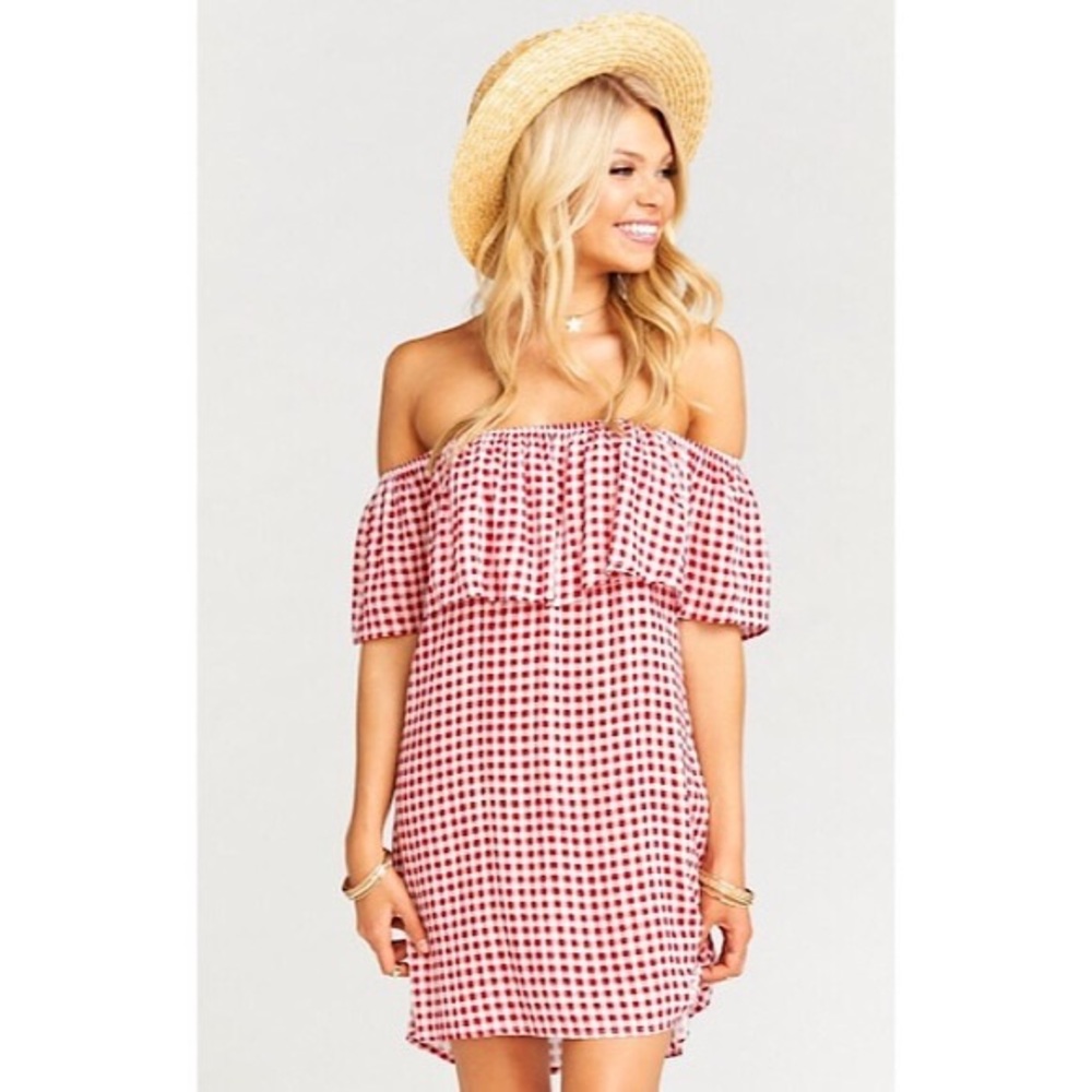 SMYM: can can dress in cherry pie gingham size small